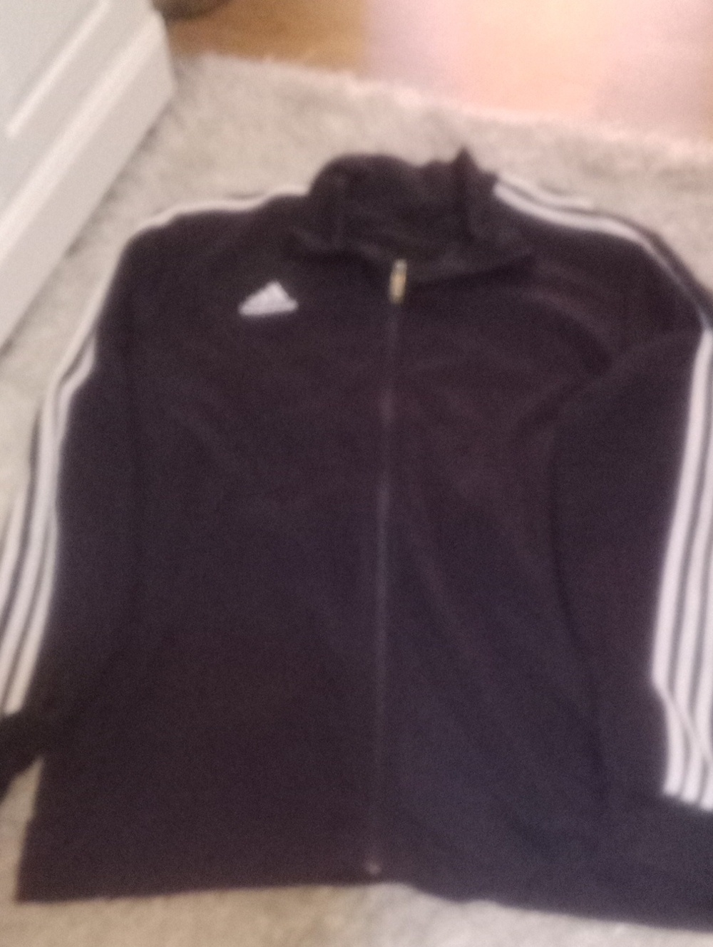 adidas Black Bomber Jacket with White Stripes